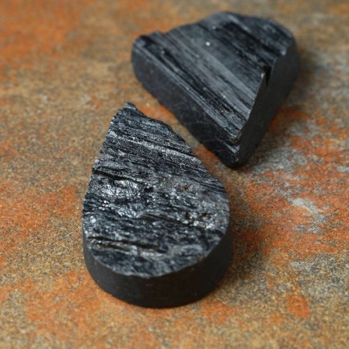 Rough Top Black Tourmaline Mixed Cabochon Shapes